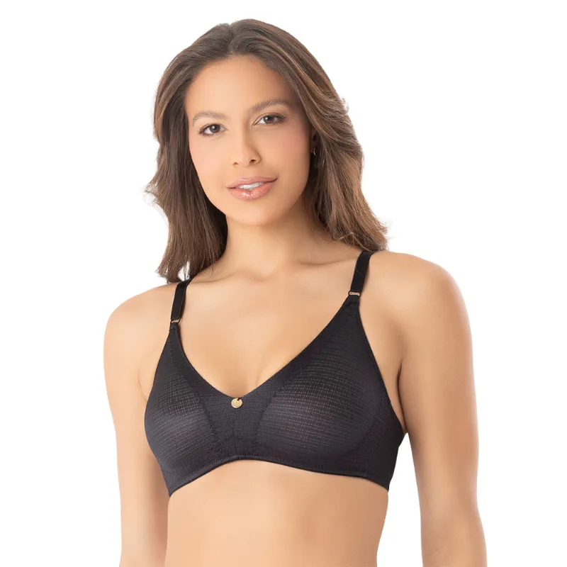 Soutien Em Microfibra Jacquard, Sem Bojo E Sem Aro Preto