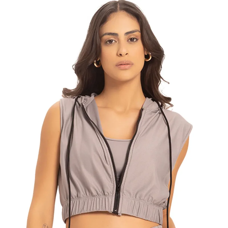 Jaqueta Fitness Space Mesh Cinza Cromo - DelRio