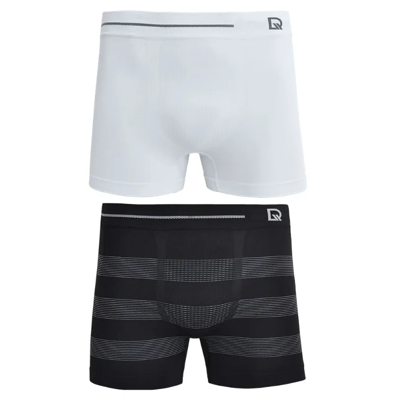 Kit 02 Cuecas Boxer Sem Costura Pt L -Bc