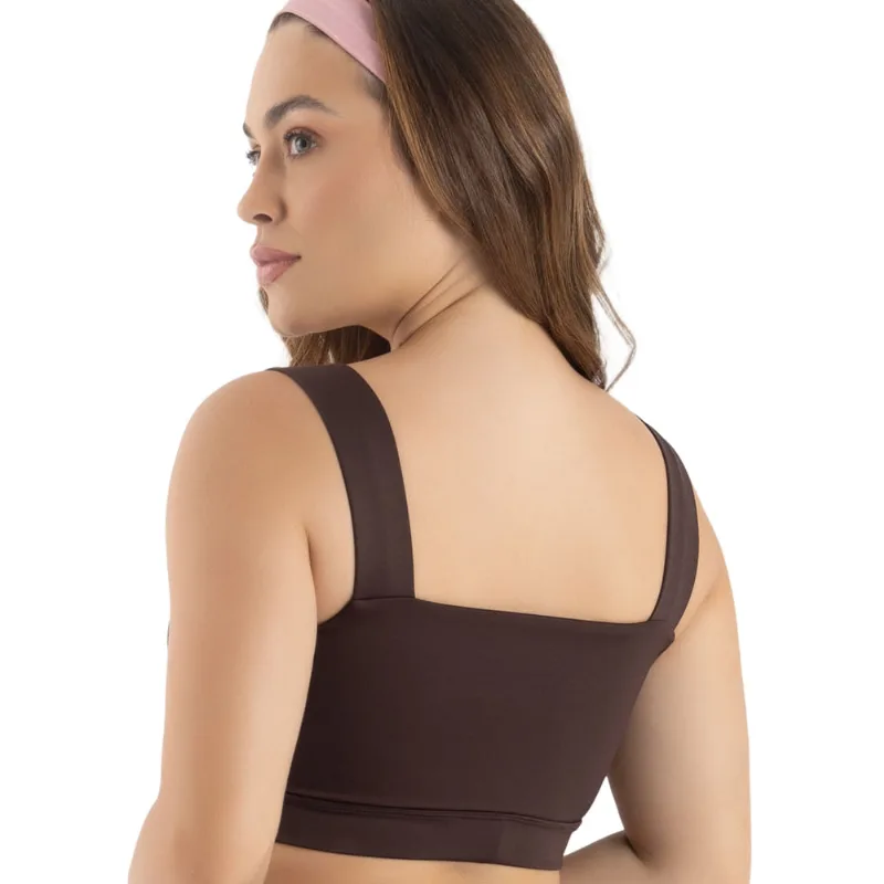 Top Fitness Em Tecido Lulu Café - DelRio