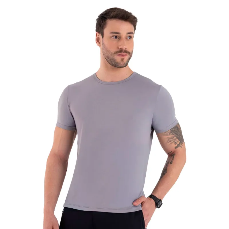 T-Shirt Em Piquet Cinza Cromo