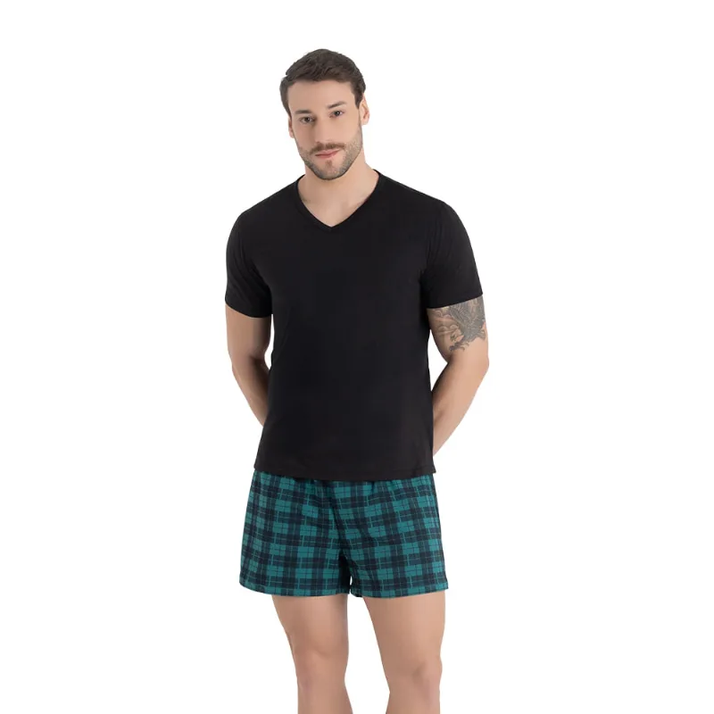Pijama Masculino Em Meia Malha Preto