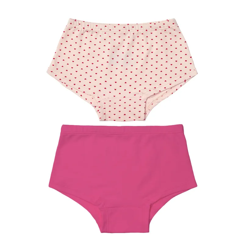 Kit 2 Shorts Infantil em Cotton Est. Mini Corações