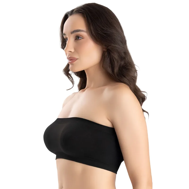 Top Faixa Lisa Sem Costura Preto