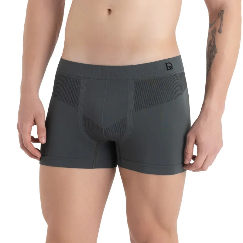 Cueca Boxer Sem Costura Com Listras Diagonais Verde Musgo