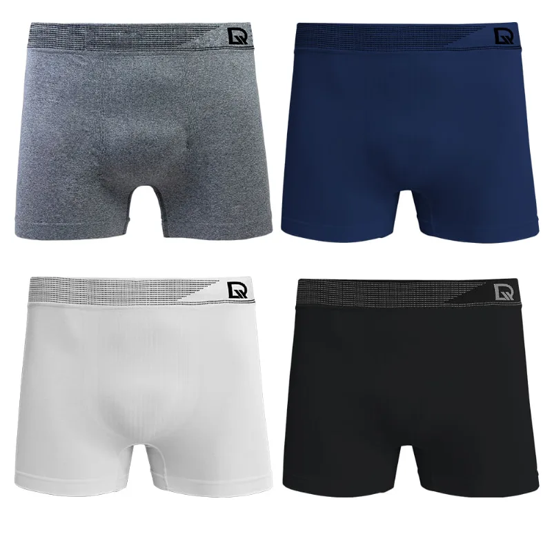 Kit 4 Cuecas Boxer Sem Costura Sortido
