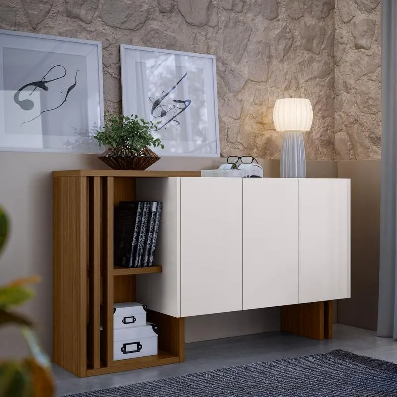 Bancada 3 Portas Bled Imbuia Off White