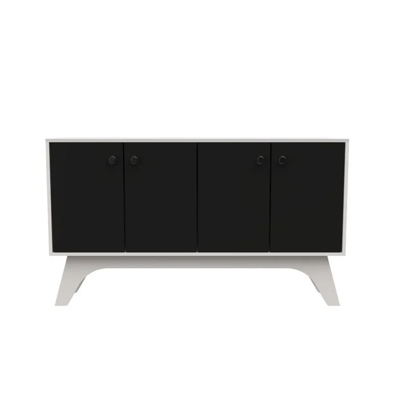 Bancada Atenas 4 Portas Off White Preto