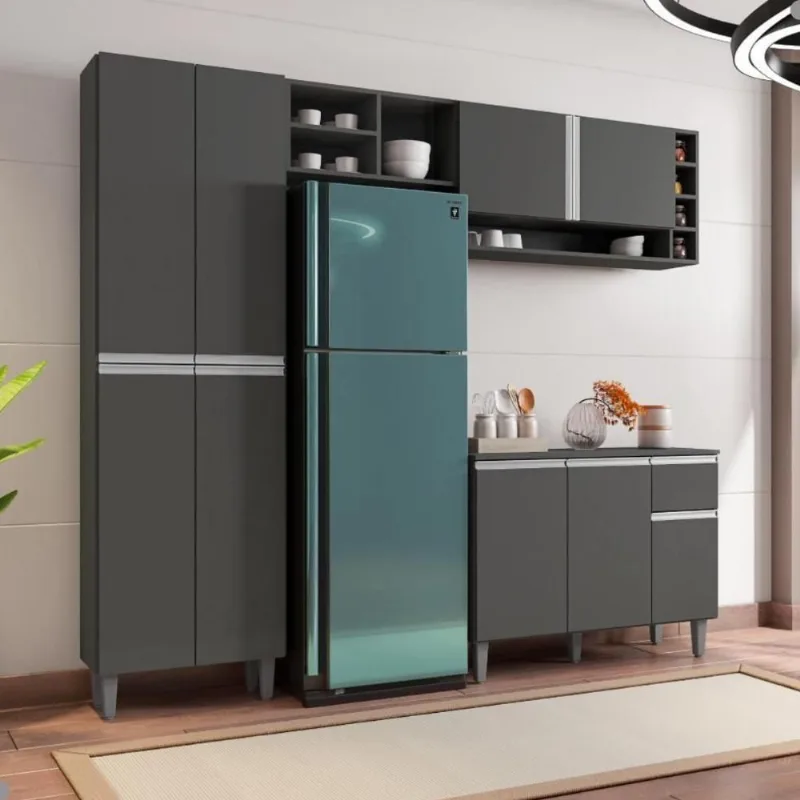 Cozinha Compacta Atlanta Cinza Fosco