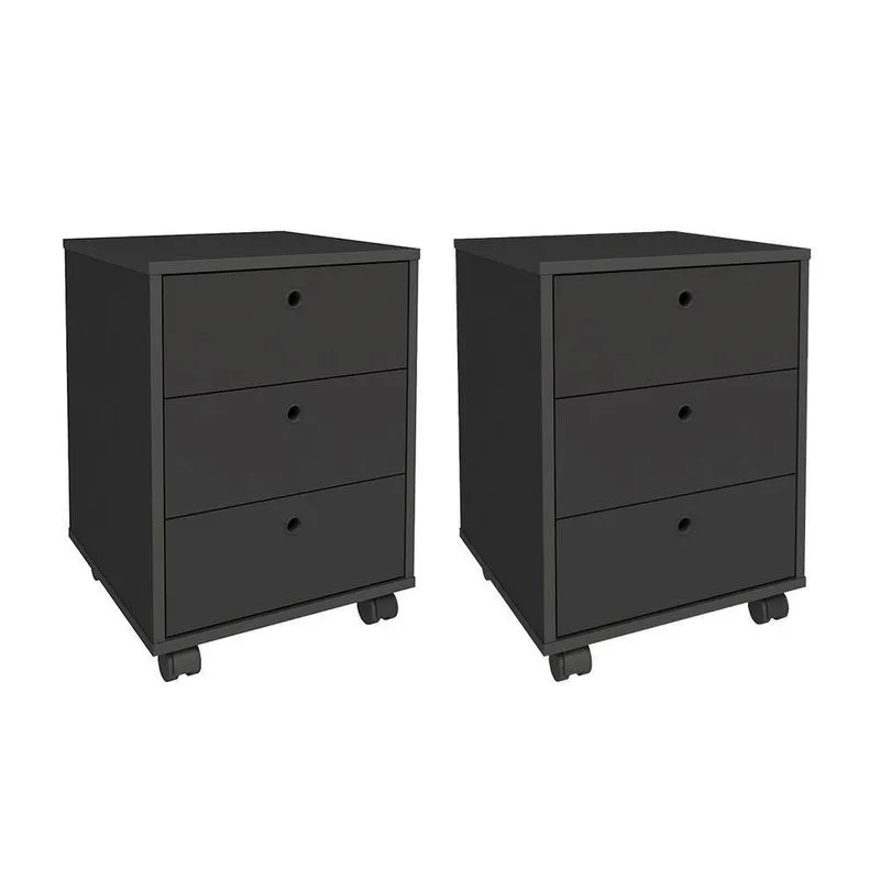 Conjunto De Gaveteiros Croydon Preto