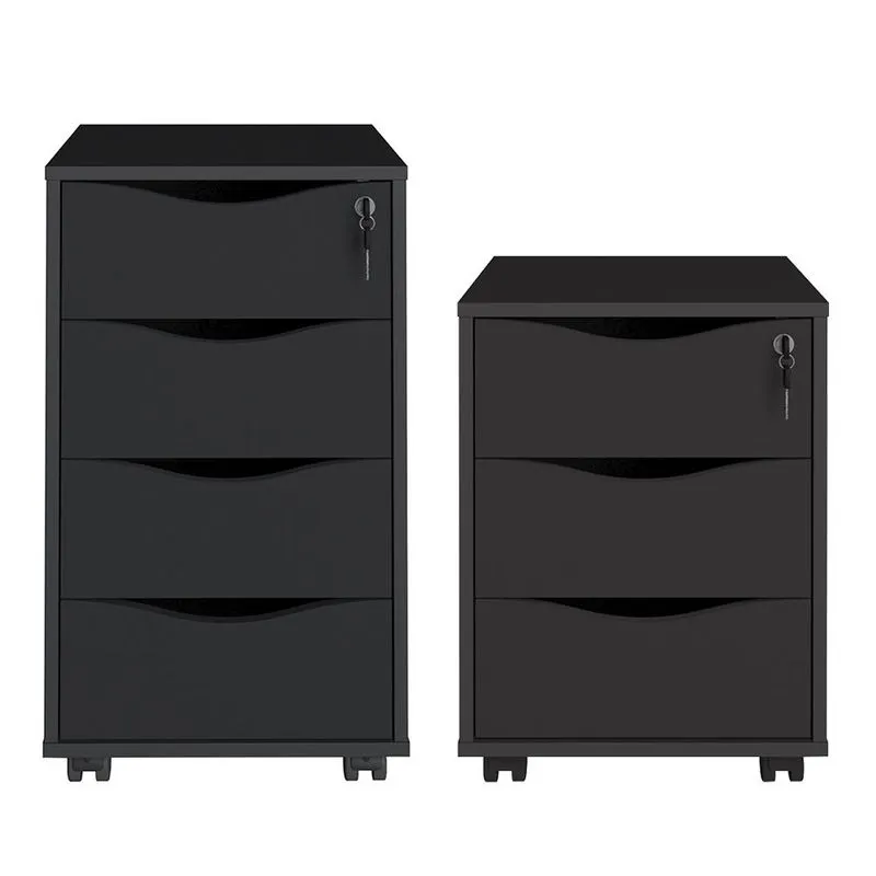 Conjunto De Gaveteiros Hamm Preto Casah