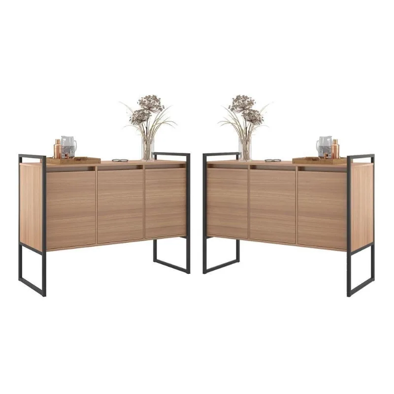 Buffet Industrial 3 Portas Montana Conjunto 2 Unidades