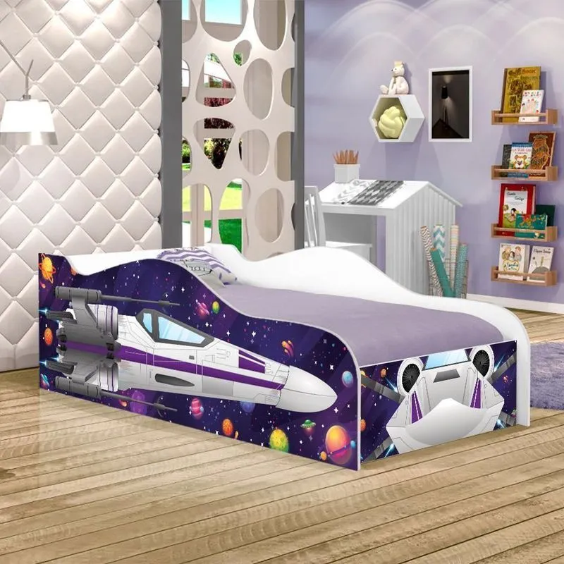 Cama Nave Star Force Kids Infantil Com Colchão
