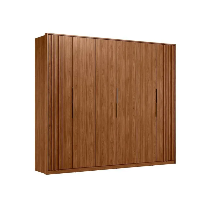 Guarda Roupa Casal Bali 6 Portas 6 Gavetas Nogueira Touch MDP Demóbile