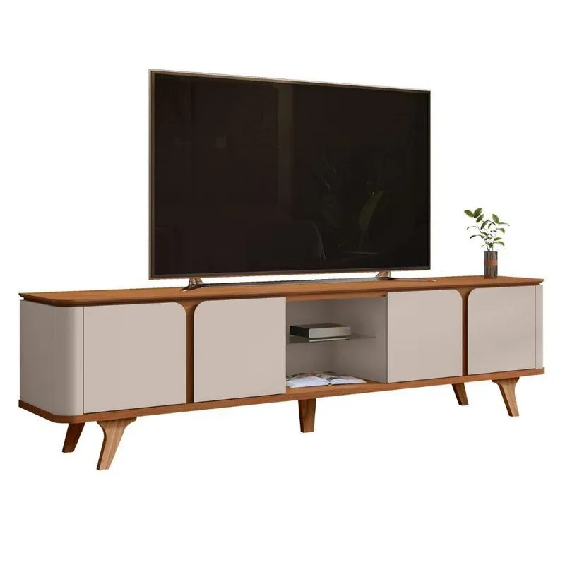 Rack Curvado Para Tvs De 60 Welch Cedro Off White