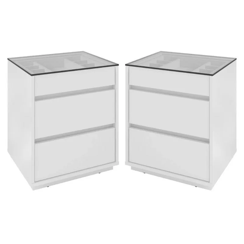 Conjunto De Mesas De Cabeceira Cuiabá Branco