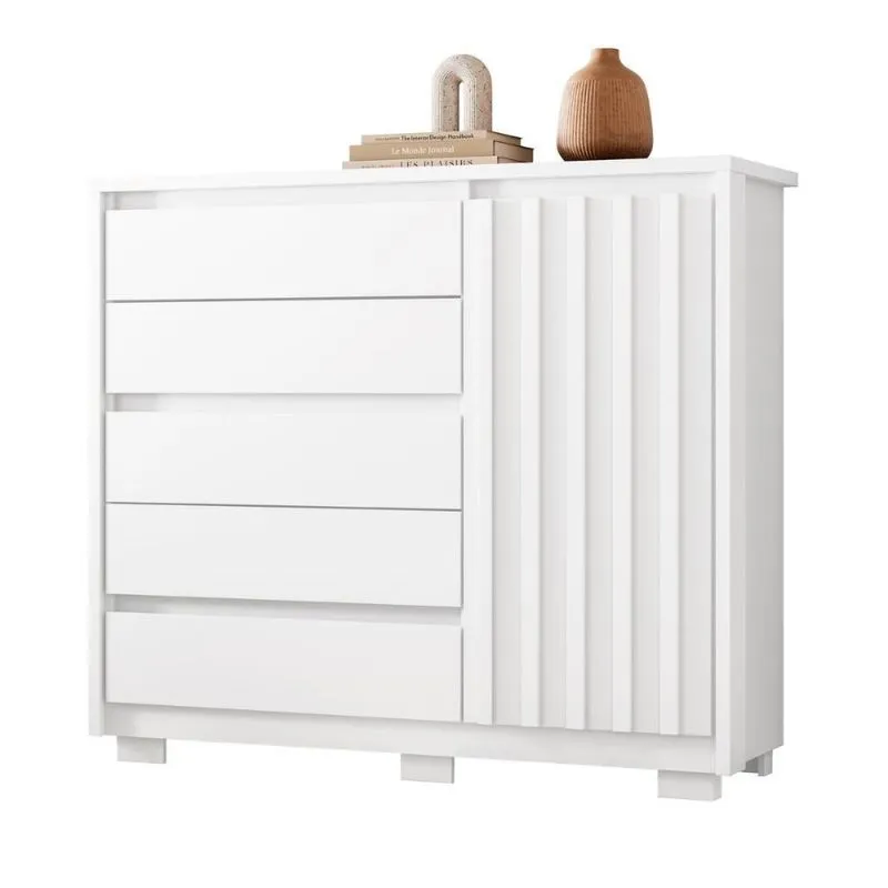 Cômoda Sapateira Ripada Mallet Branco
