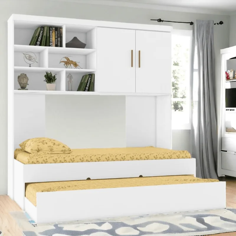 Conjunto Para Cama Com Auxiliar Modulo Completo Darw Branco