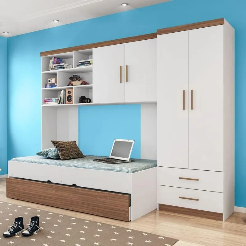 Conjunto Quarto Modulado Meninos Veneza Branco Carvalho