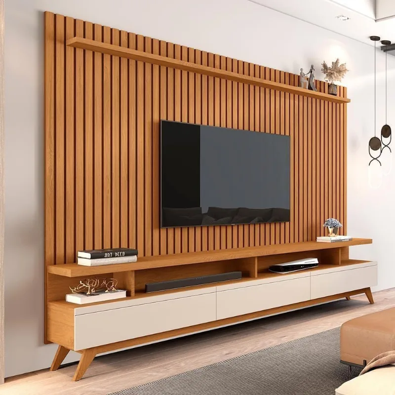 Conjunto de Rack e Painel Milão 60" MDP Nature Off White Casah