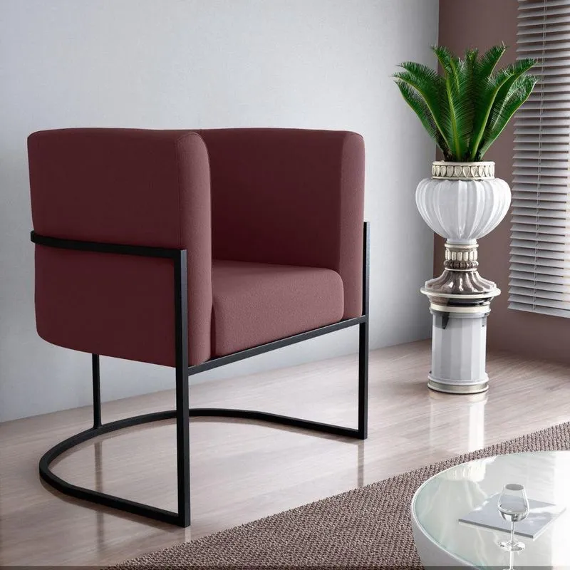 Poltrona Decorativa Para Sala Itália Veludo Rosê
