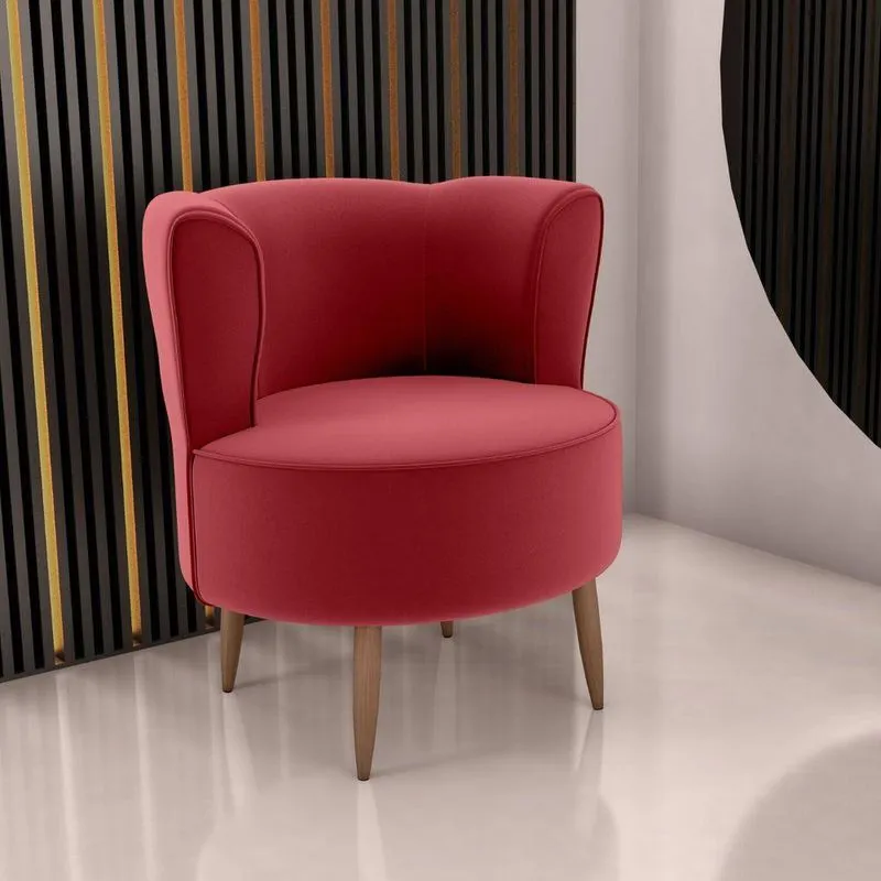 Poltrona Decorativa Para Sala Amapá Veludo Vinho