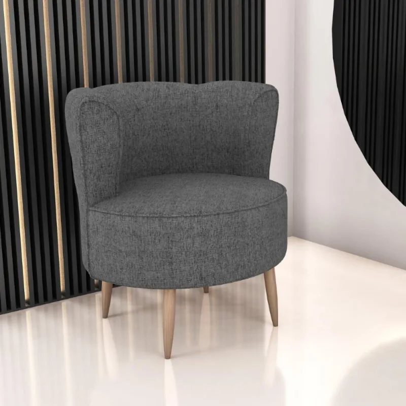 Poltrona Decorativa Para Sala Amapá Veludo Chumbo