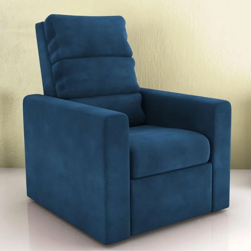 Poltrona Reclinável Do Papai Neiva Veludo Azul CasaH