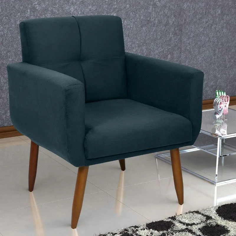 Poltrona Decorativa Itaqui Suede Petróleo