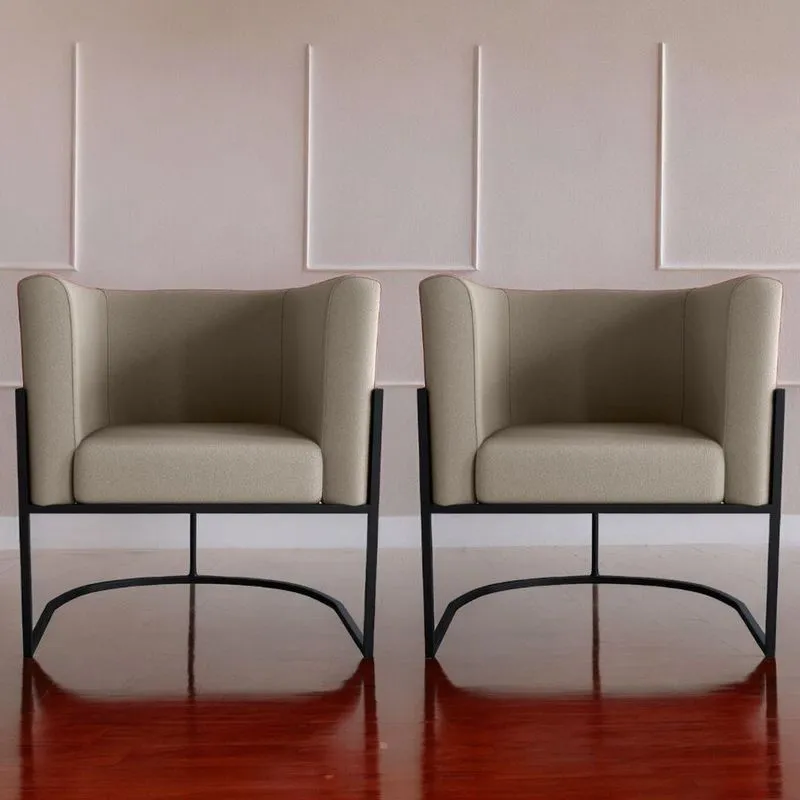 Conjunto De Poltronas Decorativas Craig Veludo Cappuccino