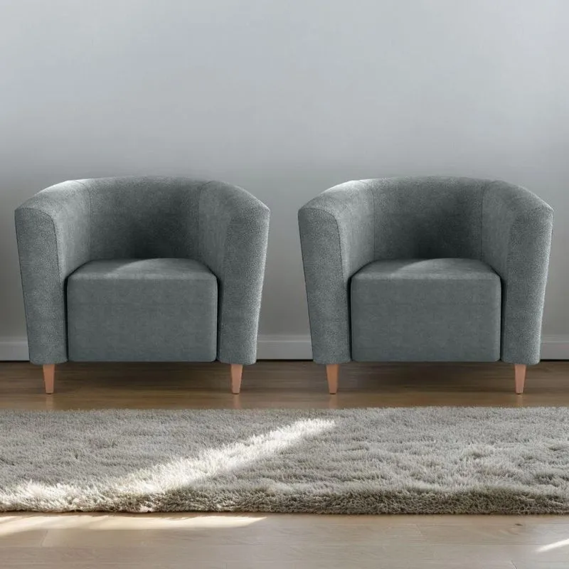 Conjunto De Poltronas Decorativas Chase Cinza