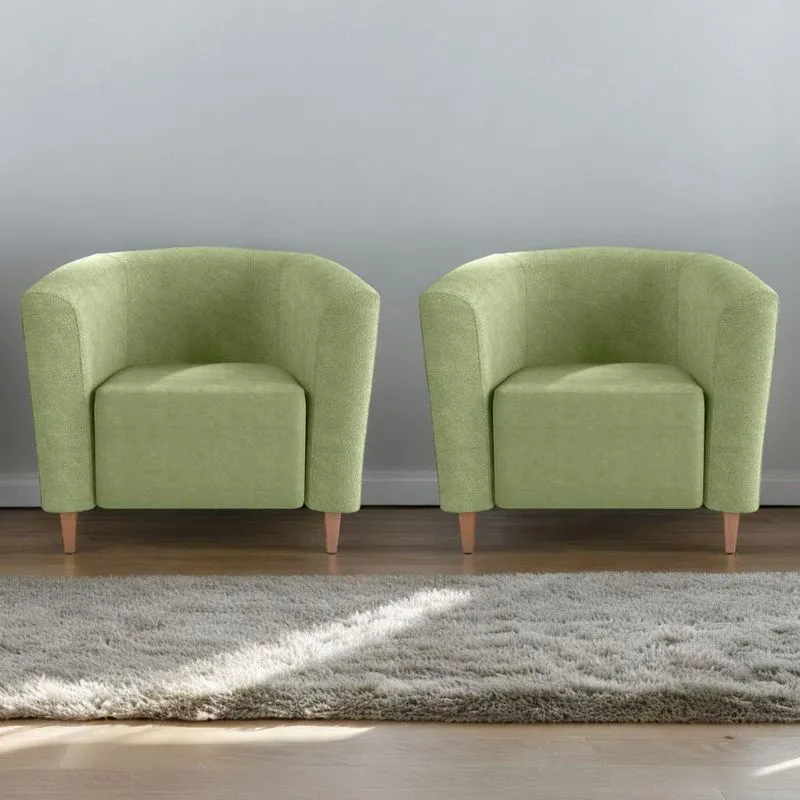 Conjunto De Poltronas Decorativas Chase Boucle Oliva
