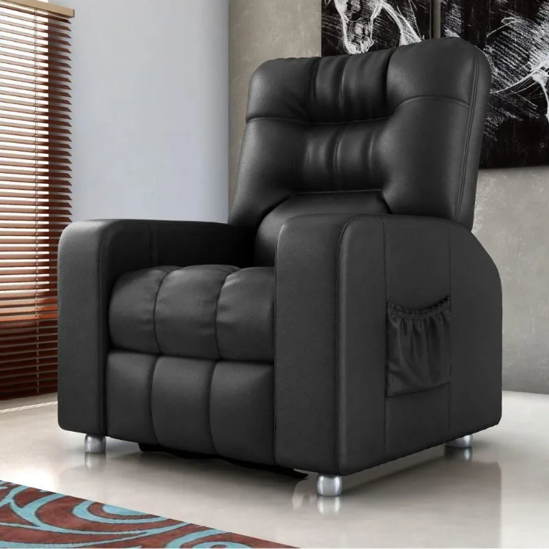 Poltrona Reclinável Yo Tecido Suede Preto CasaH