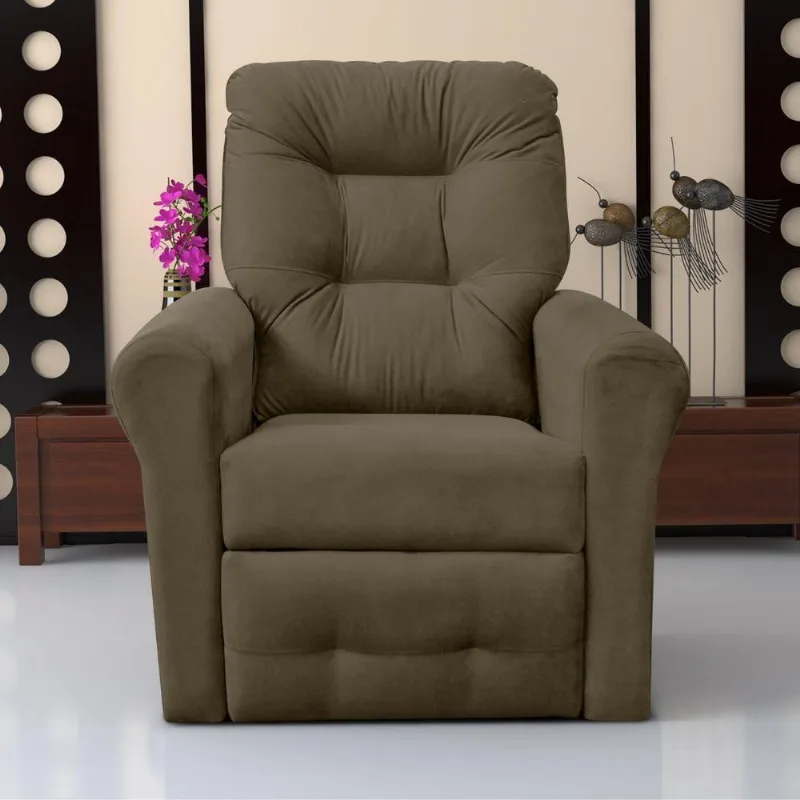 Poltrona Reclinável Para Descanso Thalia Suede Cappuccino Casah