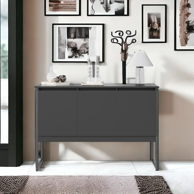 Buffet Moderno 3 Portas Londres Preto Onix