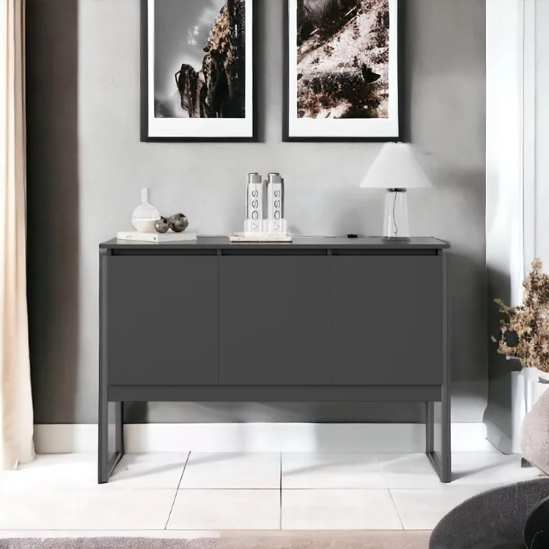 Buffet Classico Com 3 Portas Veneza Preto Onix