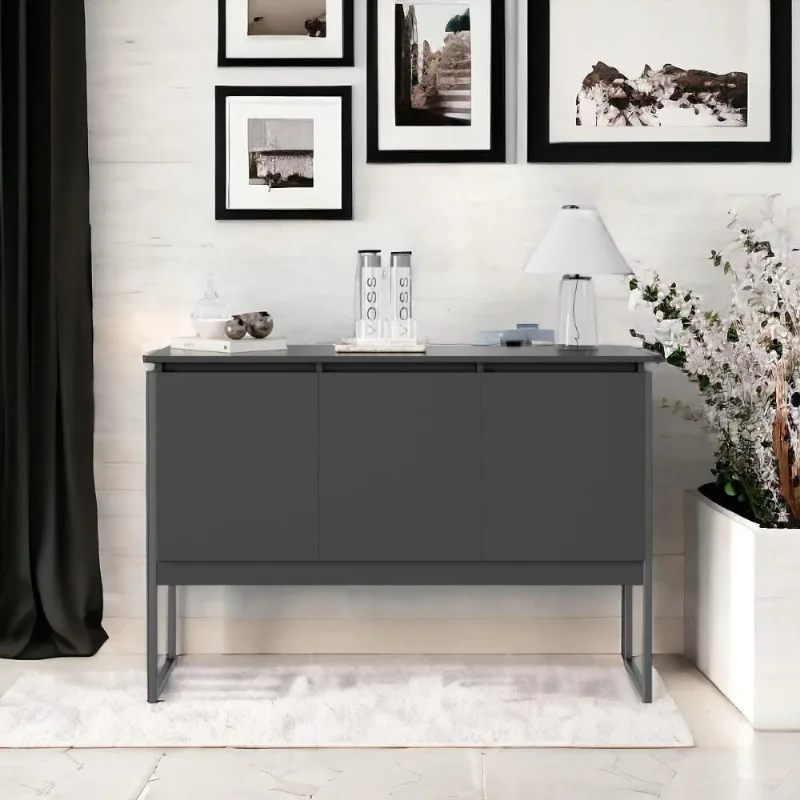Buffet Elegante Com 3 Portas Turim Preto Onix