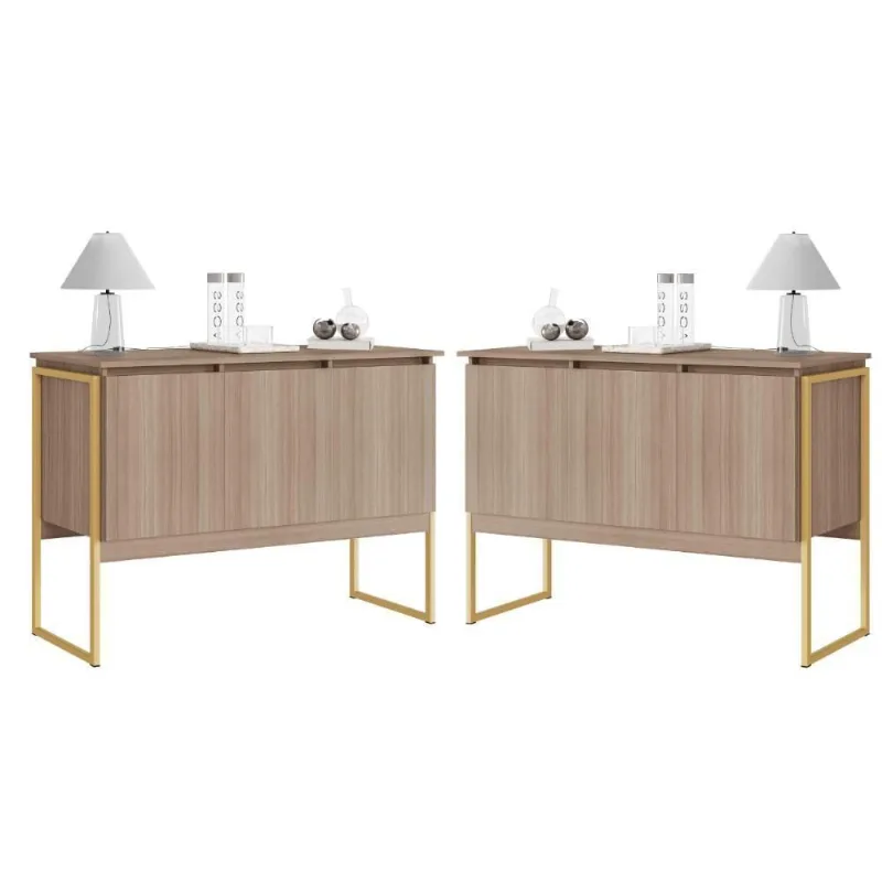 Conjunto De Buffets Industriais Milão Montana Dourado