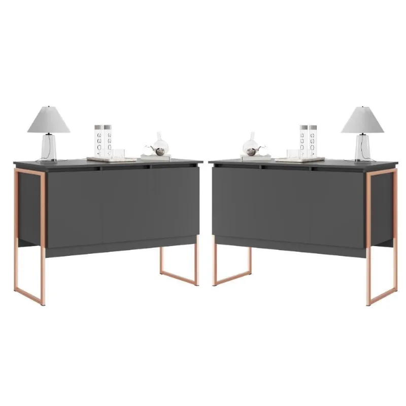 Conjunto De Buffets Industriais Milão Preto Cobre