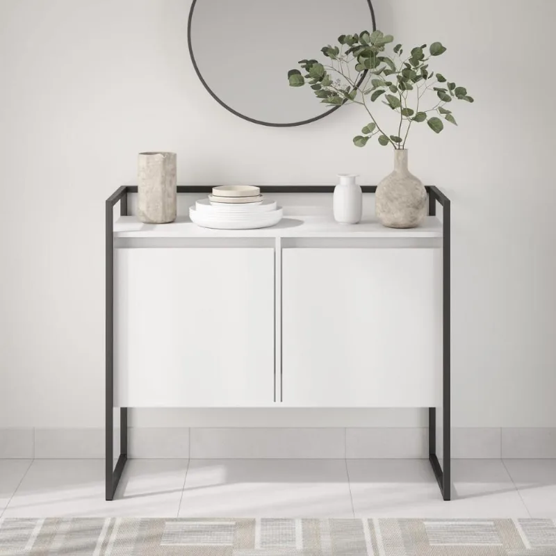 Buffet Industrial Para Sala Irlanda Branco Preto