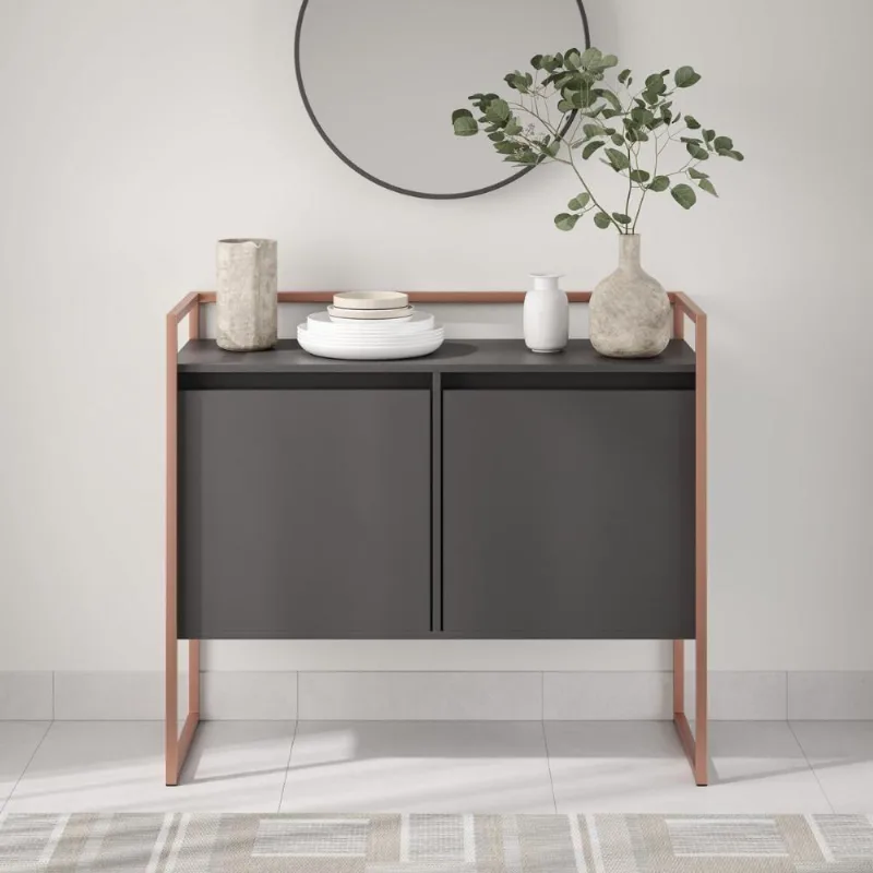 Buffet Industrial Para Sala Irlanda Preto Cobre