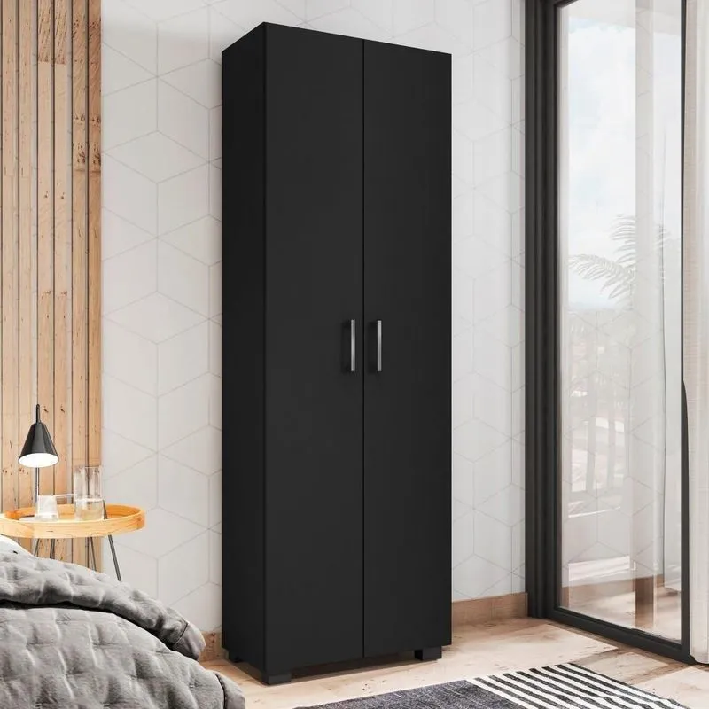 Estante Livreiro Com 2 Portas Bari Preto