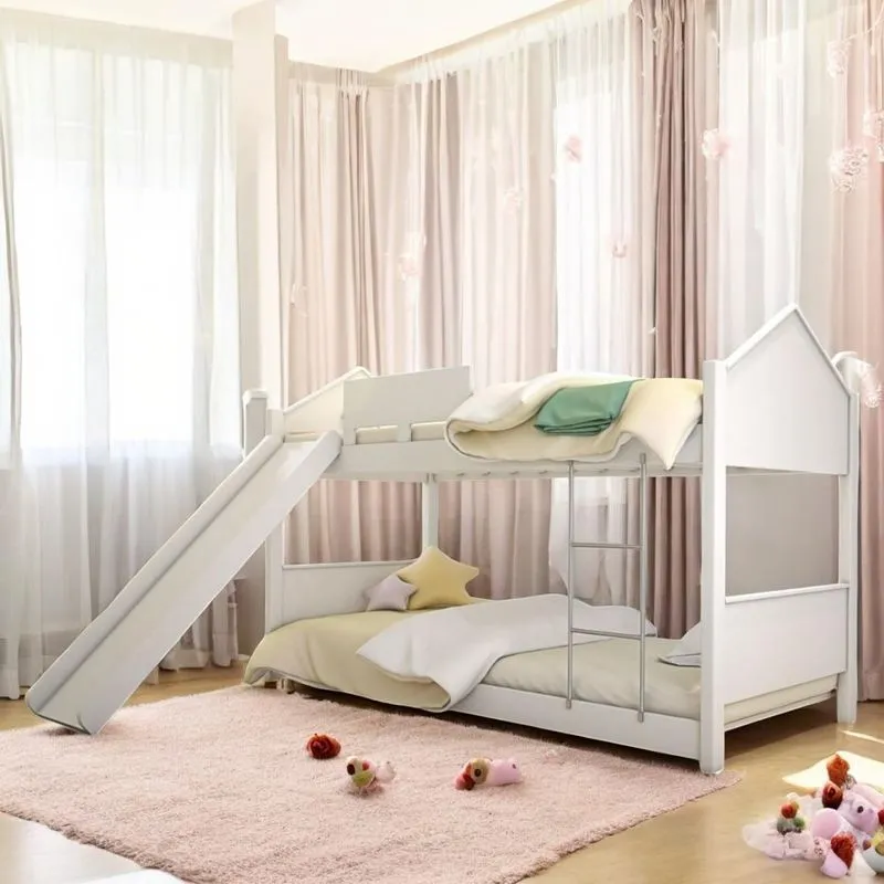 Beliche Casinha Quarto Rosa Com Escorregador