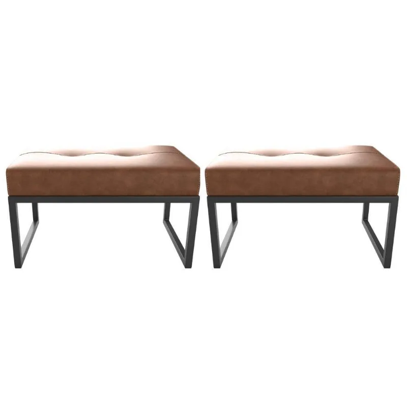 Conjunto De Puff Para Sala Grants Courino Montana Whisky