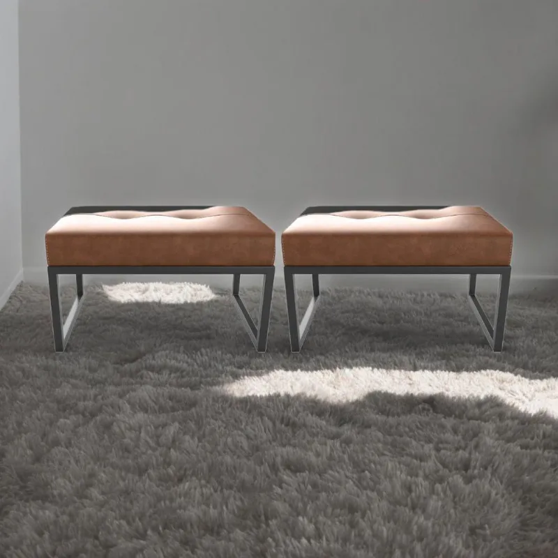 Conjunto De Puff Para Sala Elsa Courino Montana Whisky