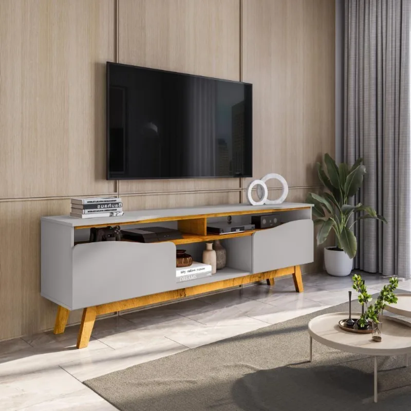 Rack Para Tv 75 Polegadas Sertaozinho Off White Nature