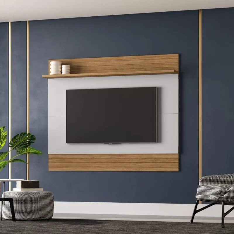 Conjunto Painel E Rack Paris Cinamomo Off White