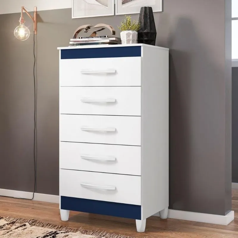 Comoda Milady 5 Gavetas Azul