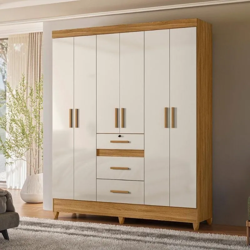 Guarda Roupa 6 Portas Canyon Freijo Off White