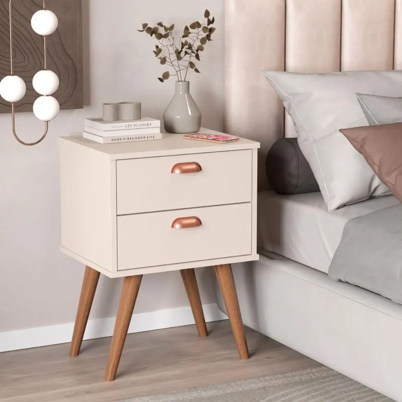 Mesa Cabeceira 2 Gavetas Empoli Off White